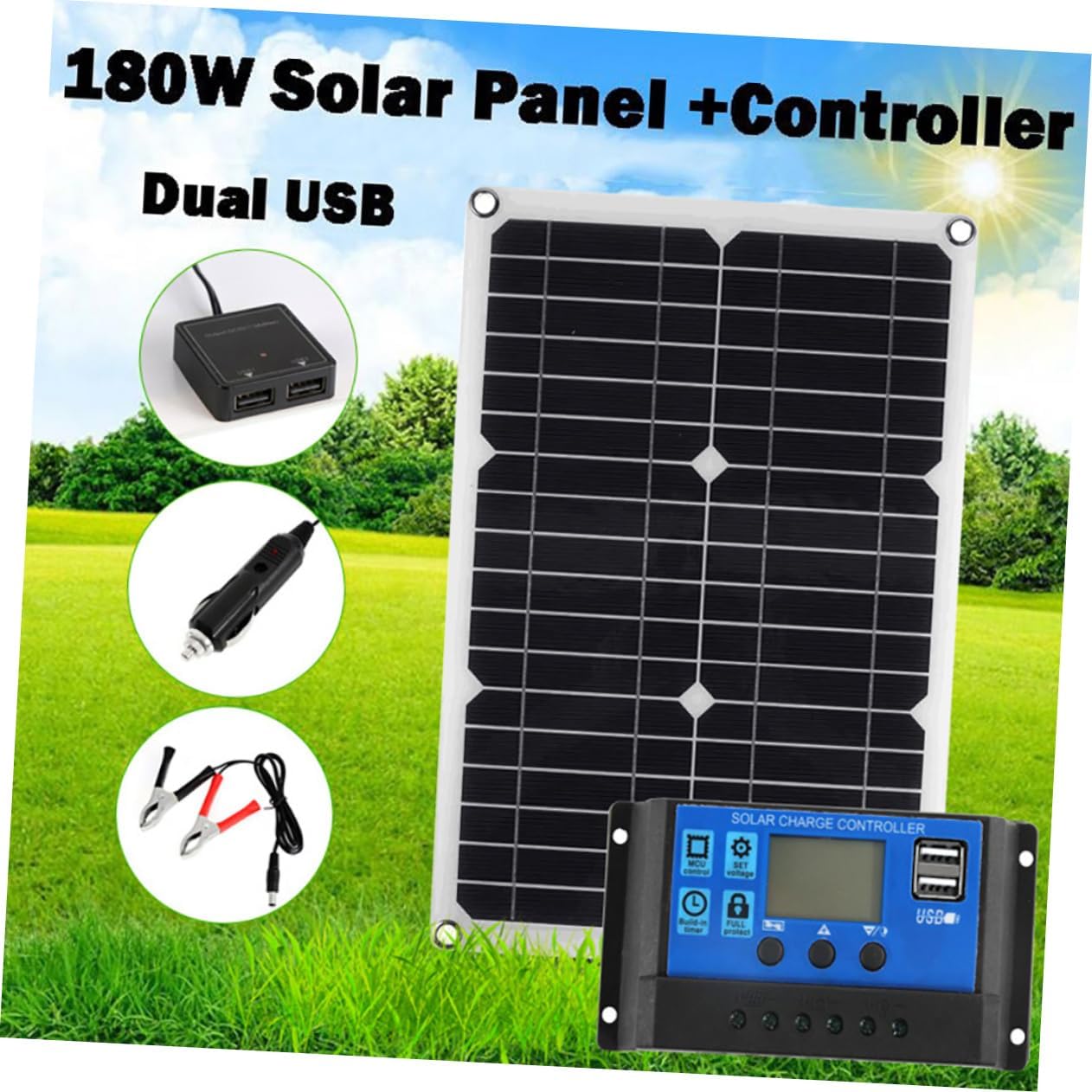 Solar Panel Charge Controller Kit for Rvs Boats Flexible Solar Panels Charger