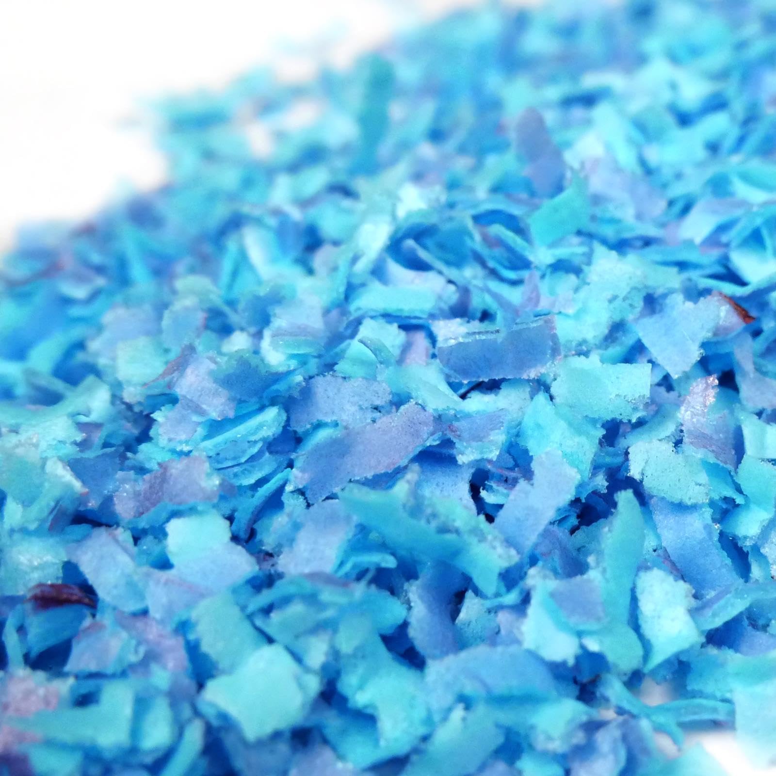 Streuselheld Schnippel Mix Blau 10g Esspapier-Flocken Streusel zum Dekorieren und Verzieren von Gebäck aller Art wie Torten Kuchen Keksen Zuckerstreusel