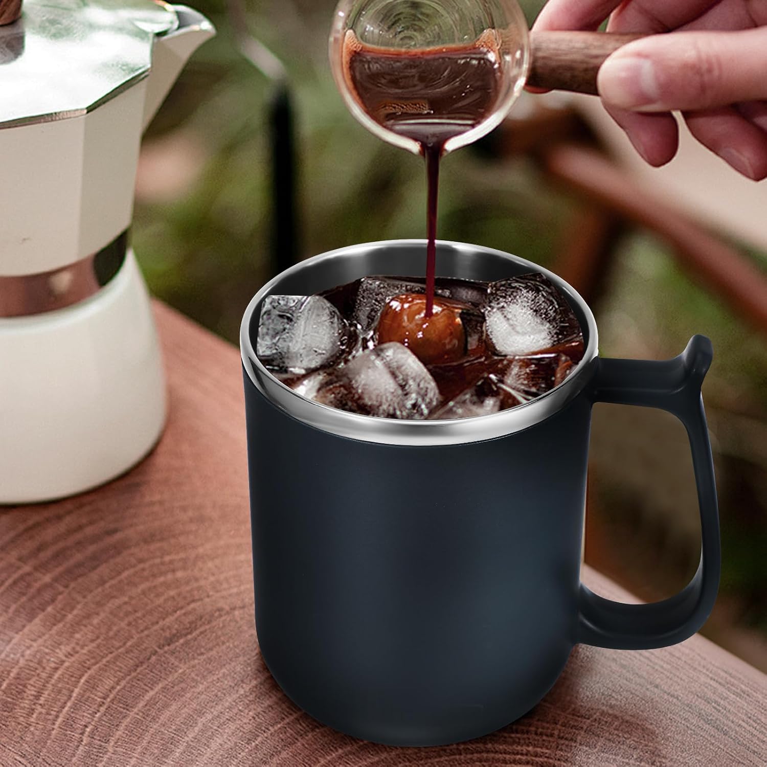 Cabilock Multifunctional Drinking Mug with Spill Proof Cup Lid and Tea Infuser Portable 3.54 Inch Water Cup for Hot and Cold Beverages Ideal for Office and Outdoor Use