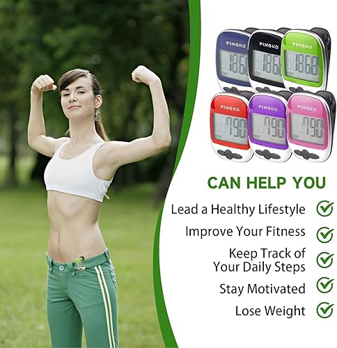 Miniatura 55 de PINGKO Paso/distancia/calorías/contador portátil multifuncional al aire libre del podómetro del deporte Rosa