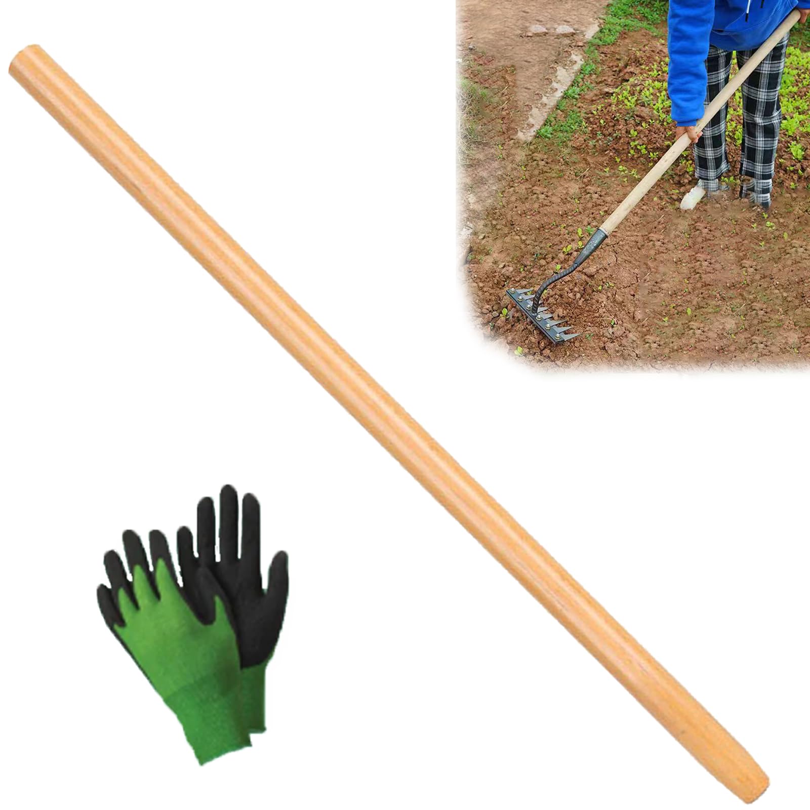 Manche pour Rateau De Désherbage 80-120 Cm, Adapté Aux Râteaux De Désherbage à 5/6/7/8 Dents (120**3.2cm)