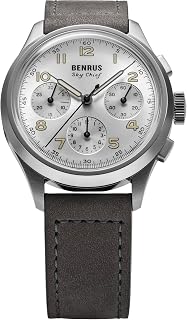 BENRUS Sky Chief Cirus White Automatic 36mm Chronometer Watch SKY-SS-W-036-01
