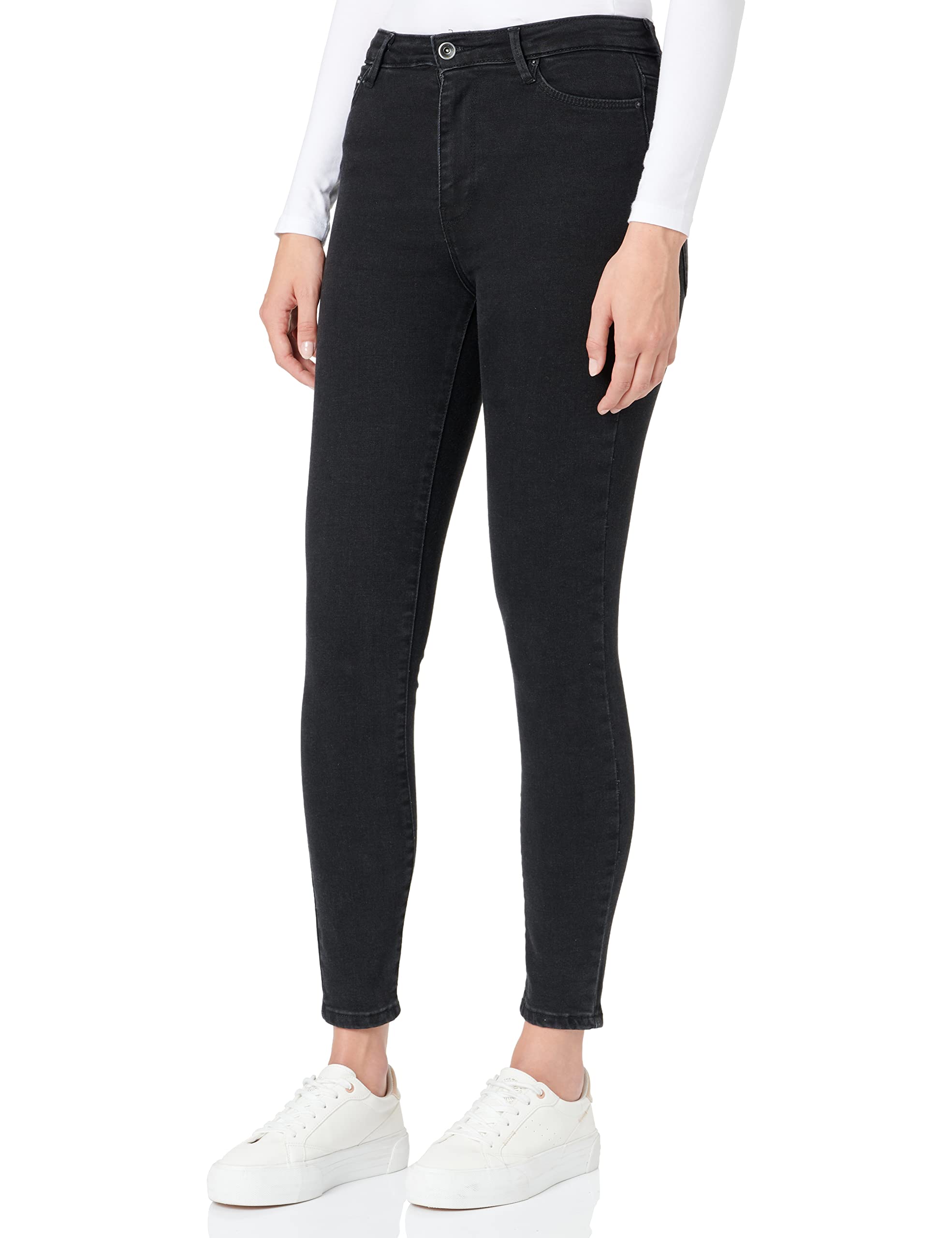 Only Women's Black Denim Onliconic Skinny Jeans High Waist Skinny Fit Jeans, 28W X 32L