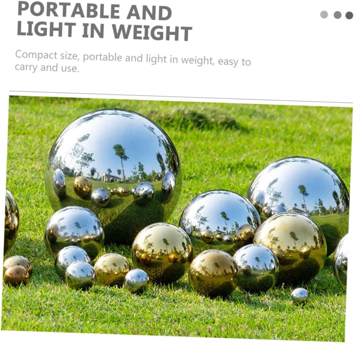 ibasenice 8pcs Outdoor Gazing Spheres Stainless Steel Mirror Spheres for Garden Ball Decor