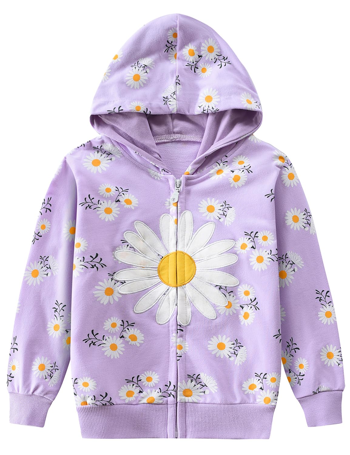 DDSOL Baby Girl Zip-up Jacket Toddler Hoodie Sweatshirt Light Winter Coat Fall Outwear 2t-7t