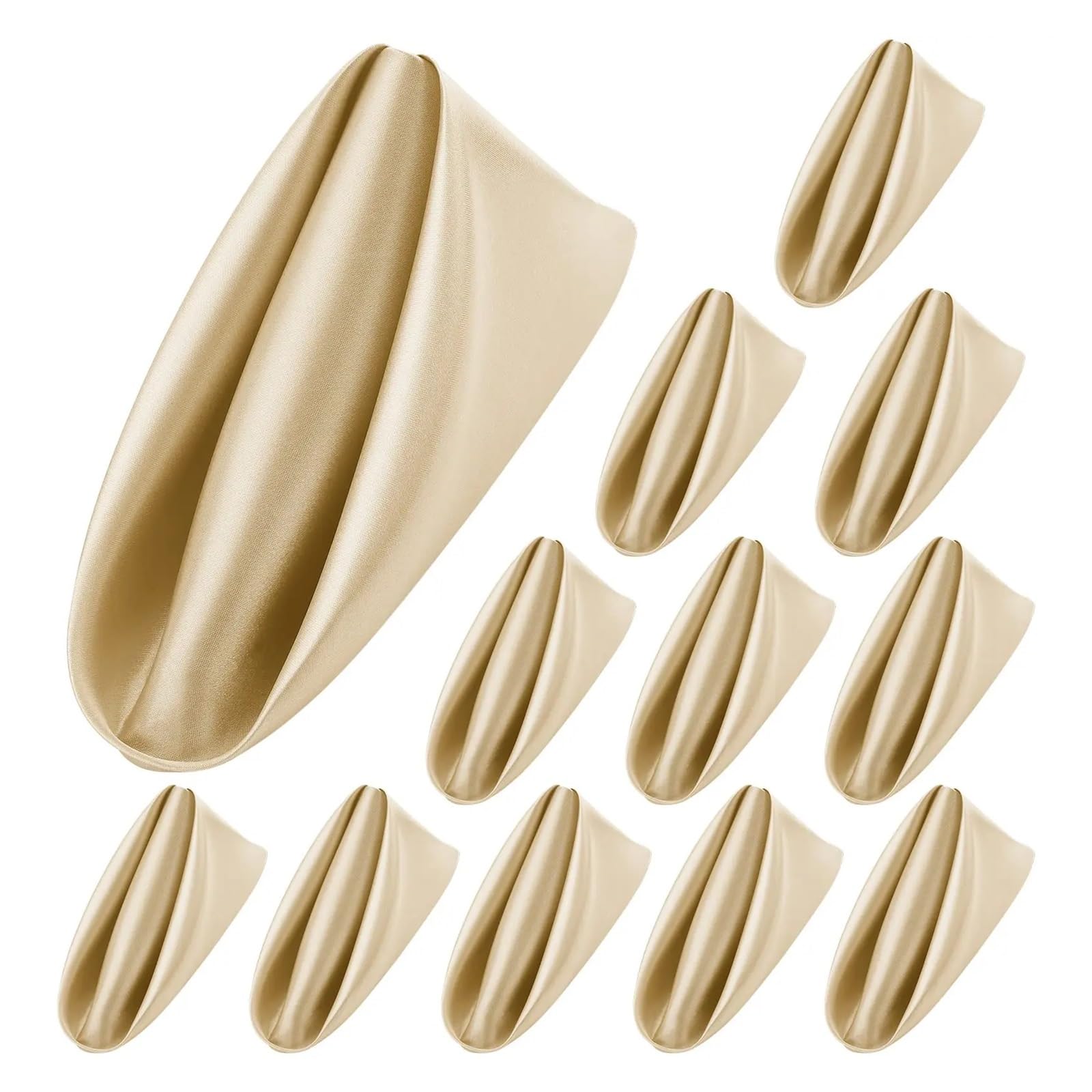 Silky Satin Cloth Napkins, Satin Dinner Napkins 10PC Square 43x43cm(Color 15)