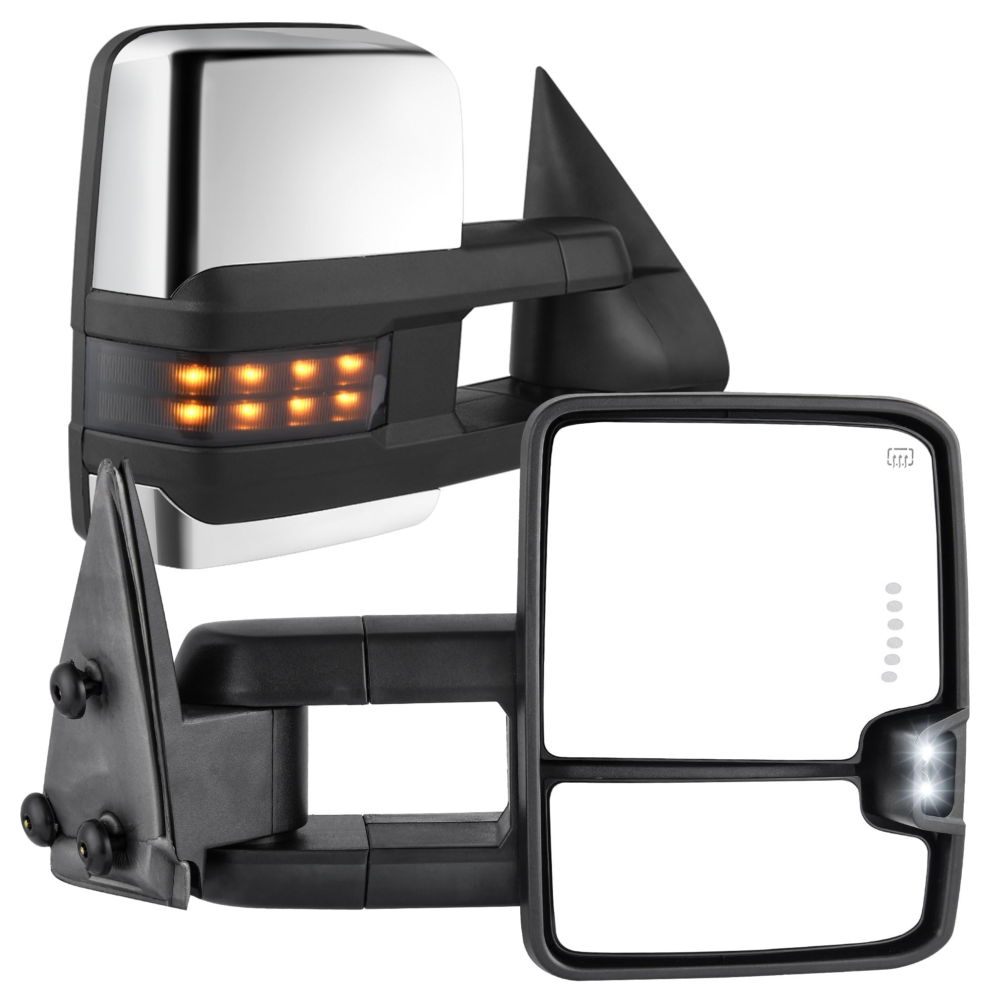 AUTOSAVER88 Towing Mirrors for 2003-2006 Chevy Silverado GMC Sierra, Chrome