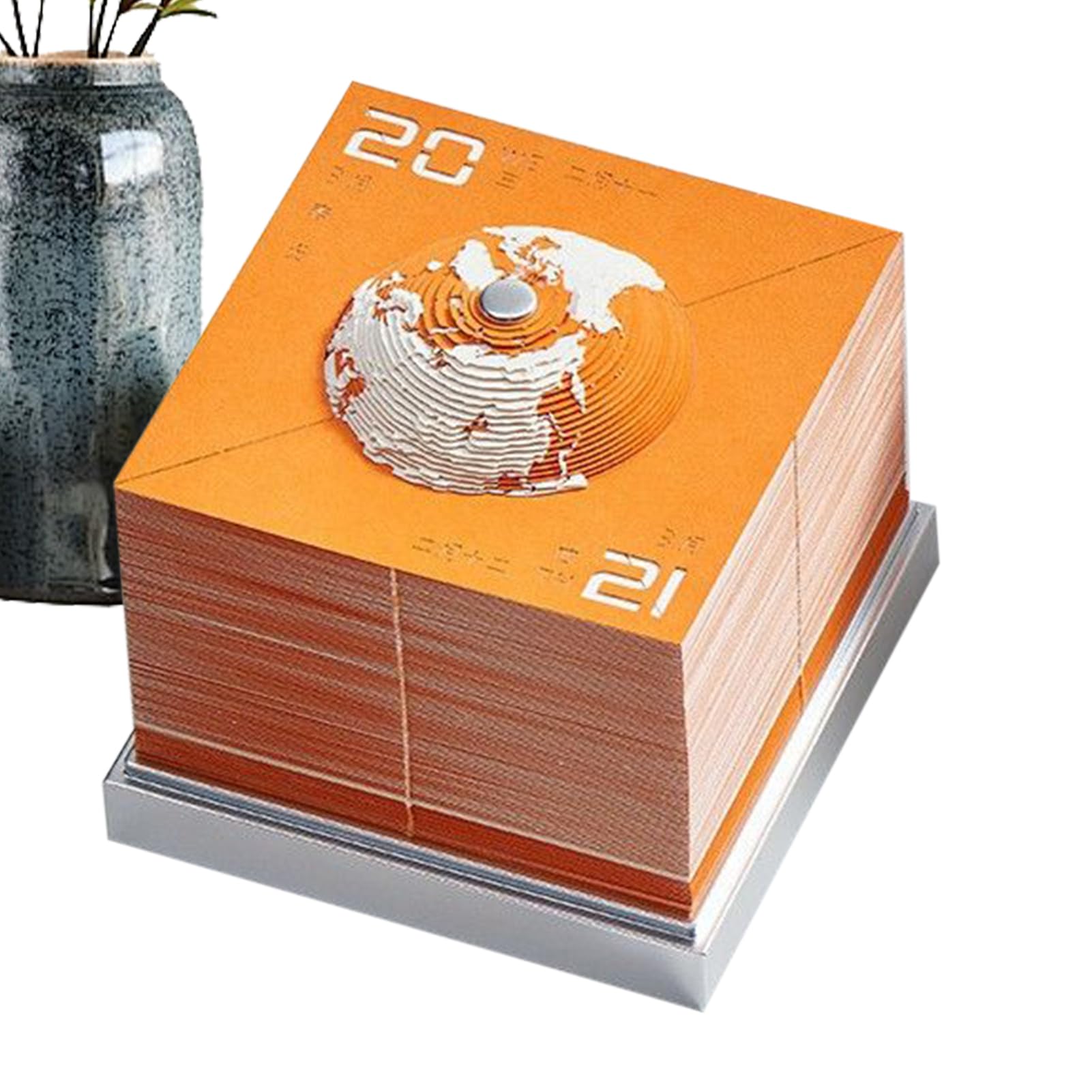 Calendario Da Scrivania 3D 2026 Decorazione Da Tavolo A Forma Di Terra | Calendario Da Scrivania A Fogli Staccabili Per Casa Appartamento Scuola Sale Riunioni Comodino Toeletta Freelancer Insegnan