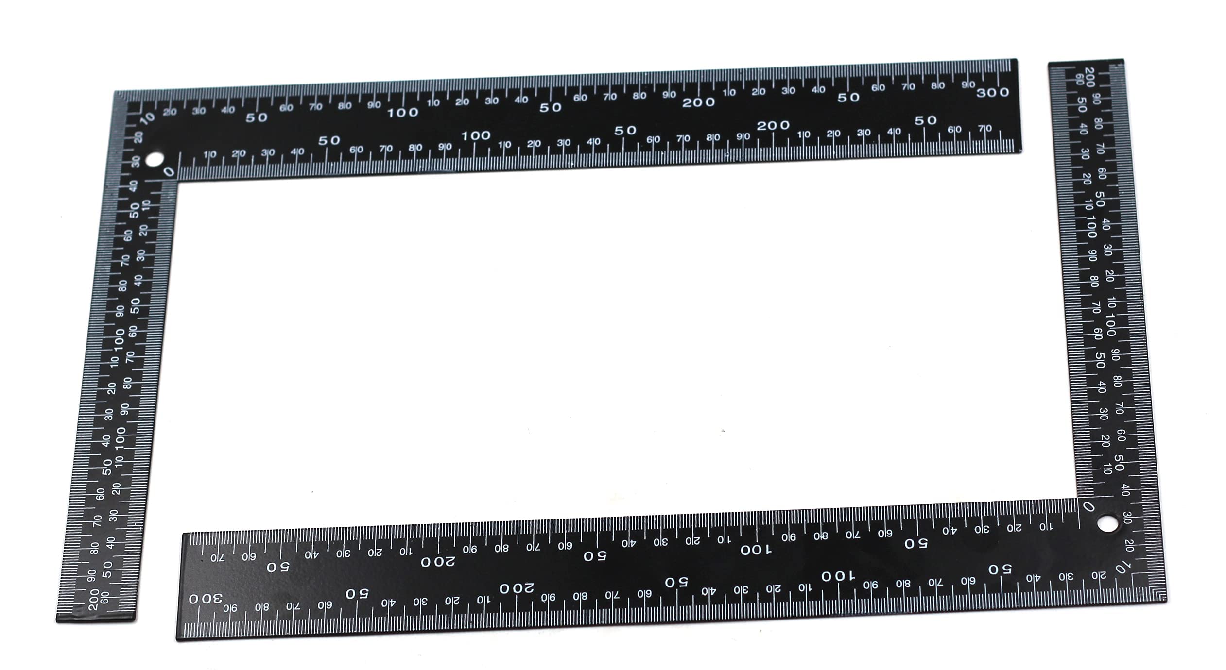 Feedal Black L Shaped Metric Square Carpenter Tempered Stainless Steel Measuring Square Ruler For Accurate Cutting, Trimming, Slicing, And Measuring