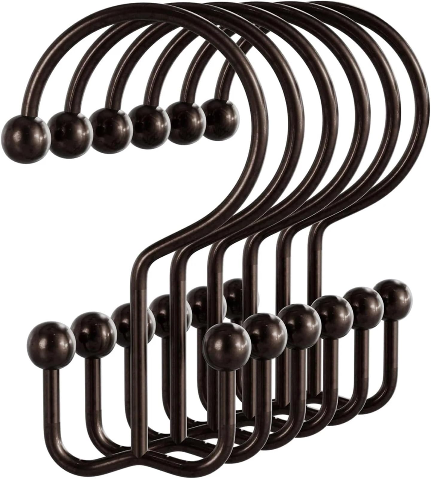 Shower Curtain Hooks 12pcs Shower Curtain Hooks Nickel Rings For Bathroom Rod For the bathroom(A Bronze)