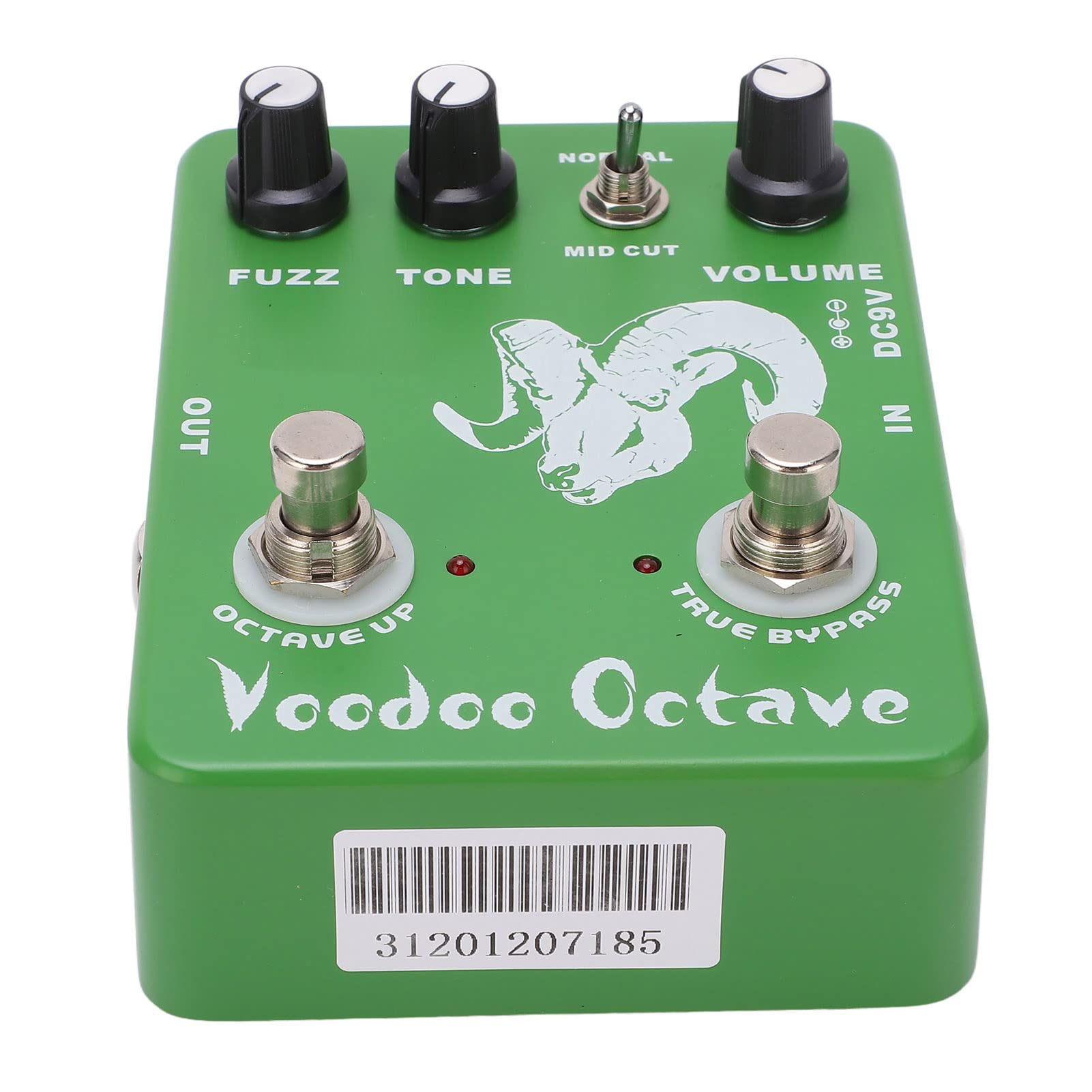 RiToEasysports Pedał Efektów Voodoo Octave Fuzz True Bypass Single E -Gitarte -Accessoire Green Metal