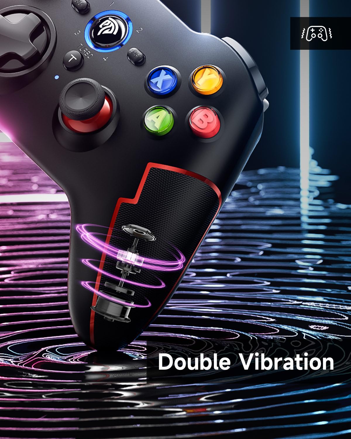 EasySMX 9013PRO Manettes PC PS3 sans Fil Rechargeable, Manette Switch Pro Bluetooth, Manette PC pour Téléphones Android iOS iPhone iPad, Noir Rouge