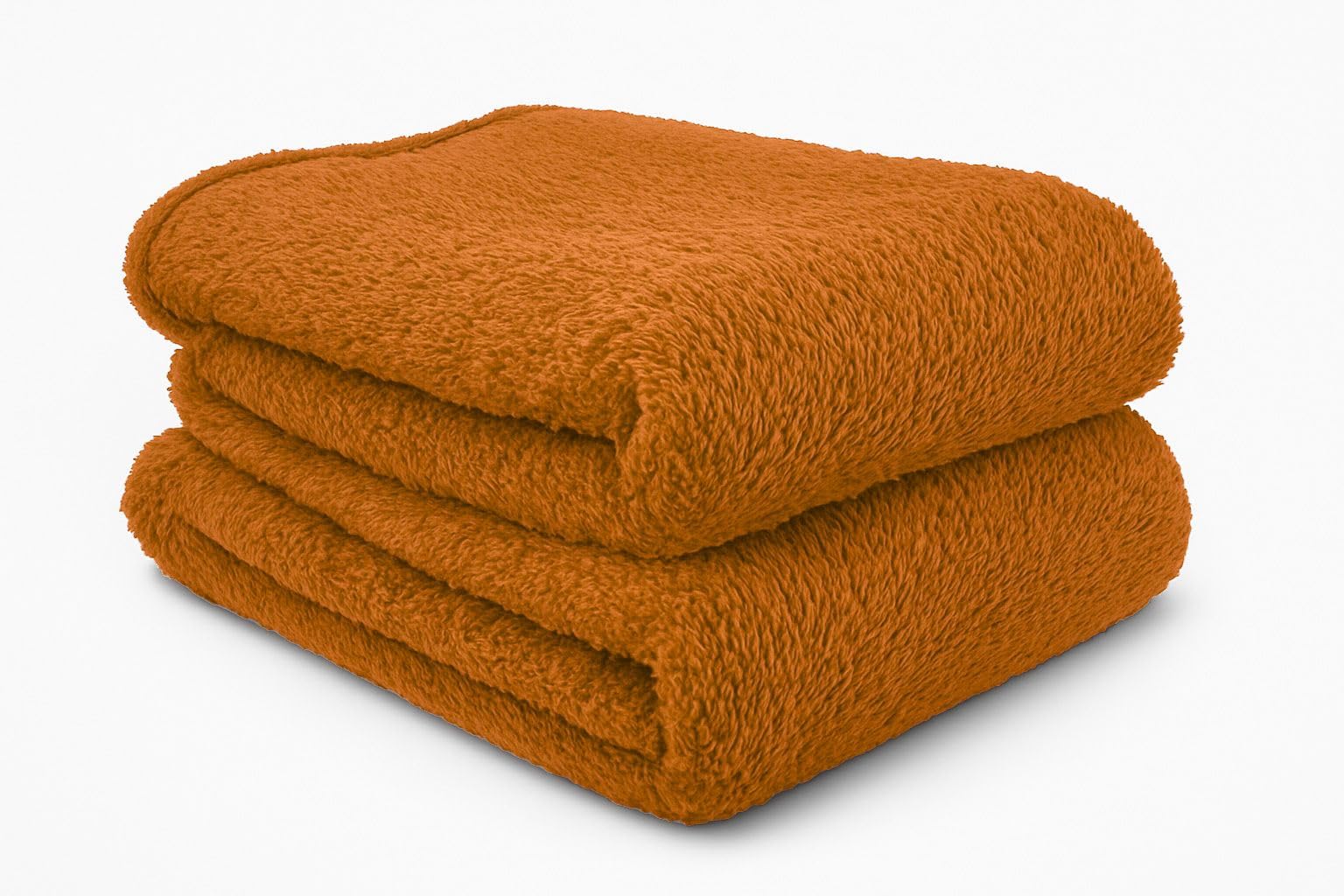 John Aird Teddy Fleece Cozy Bed Sofa Throw Blanket (Orange, Double (150 x 200cm)