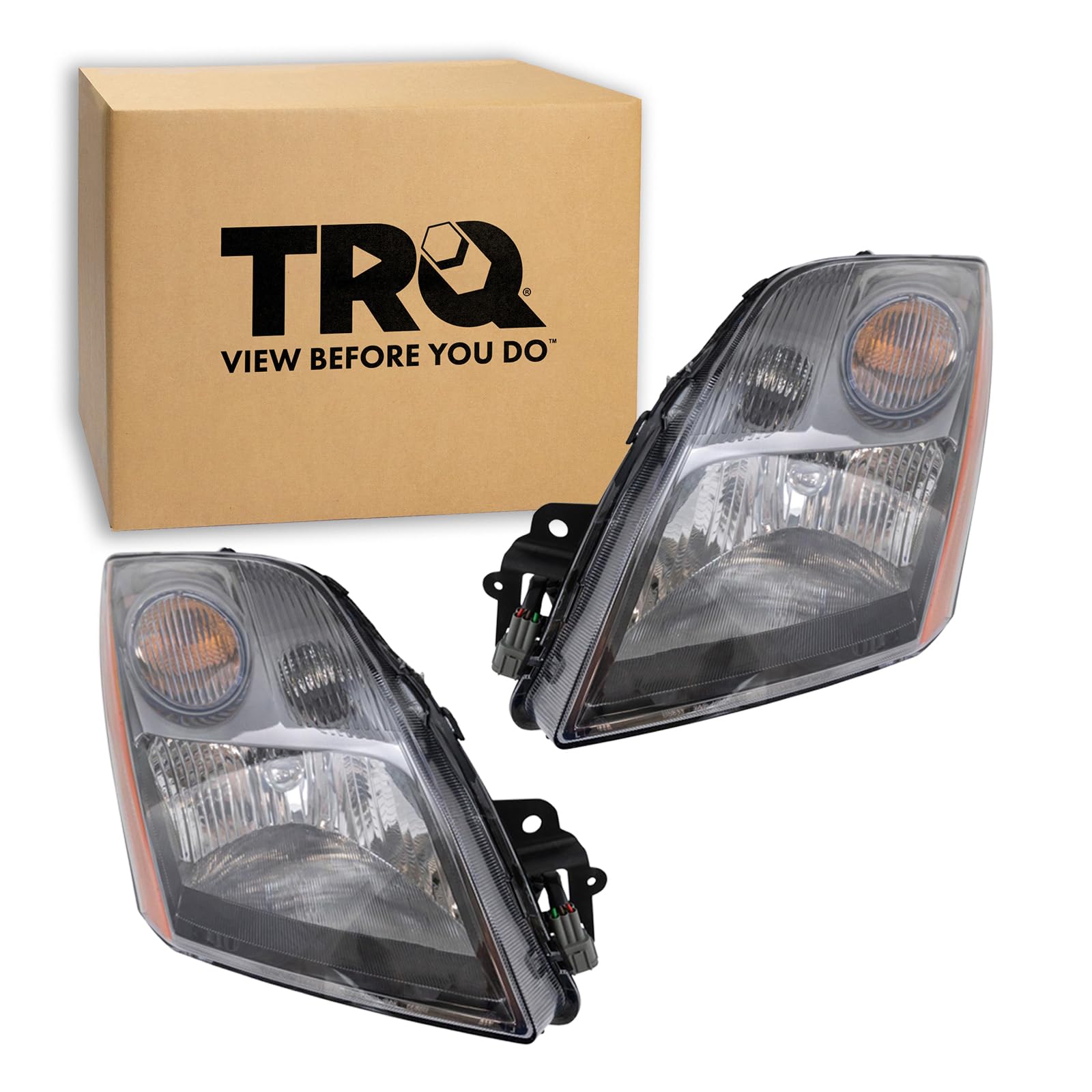 TRQ Headlight Assembly Set NI2502169 NI2503169 Compatible with 2007-2009 Nissan Sentra