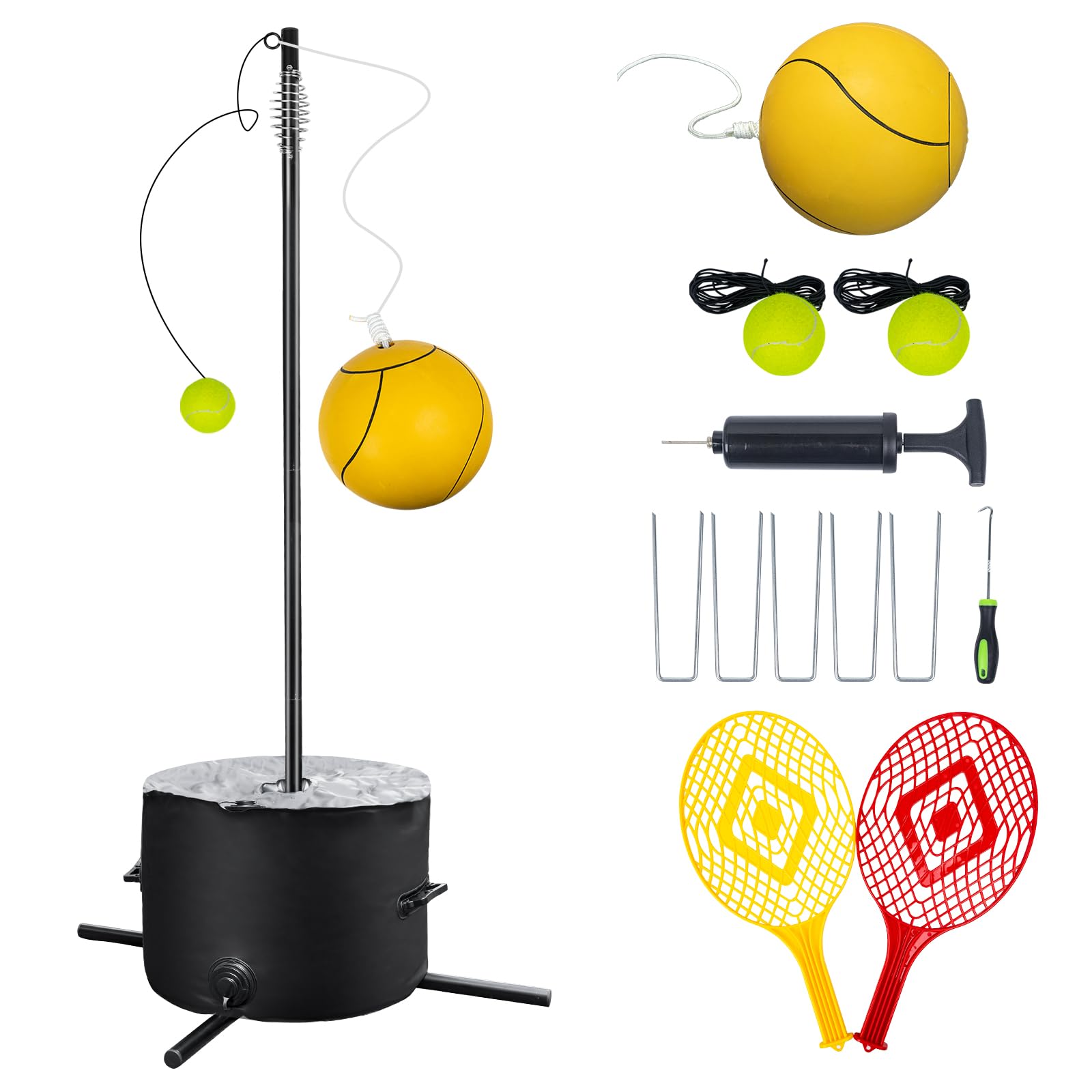 Photo 1 of ***PARTS ONLY *** Tetherball Tennis&Tetherball Set,Heavy Duty Tetherball Equipment with Pole for Backyard,with 8.07 Feet Adjustable Height Pole,2 Tennis Balls,2 Rackets,1 Tetherball with Rope,Fun Family Lawn Game