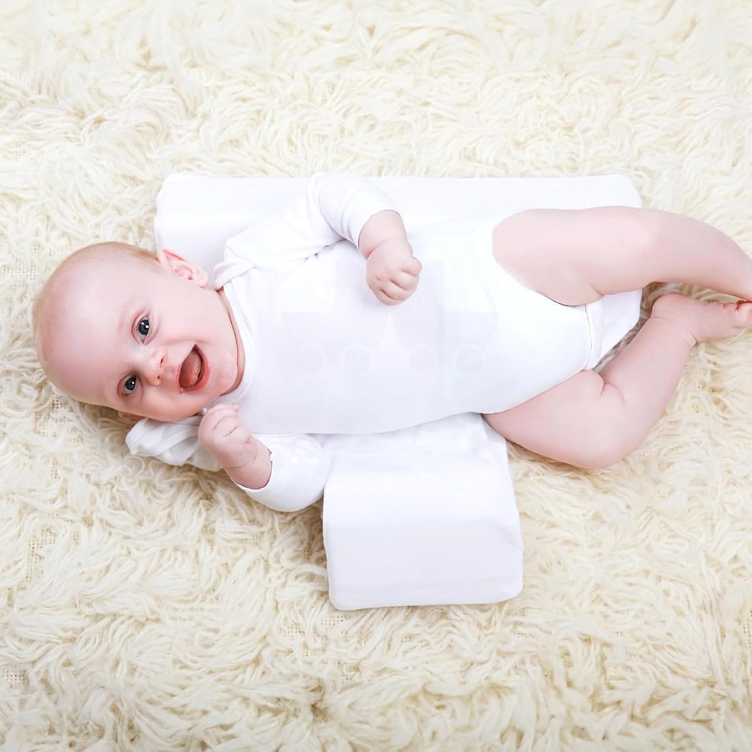 Générique Coussin Cale pour Bébé - Soutien Lombaire Réglable Doux et Respirant avec Housse Amovible Lavable, Cadeau Bébé (ggray)