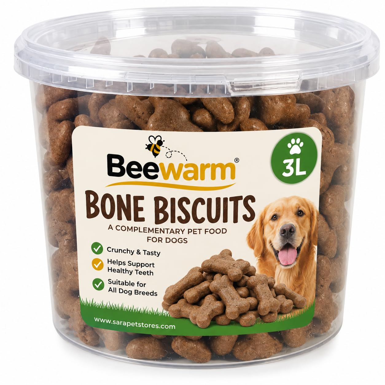 3l tub beef Gravy Bones Dog Biscuits, Crunchy Treats for Dogs