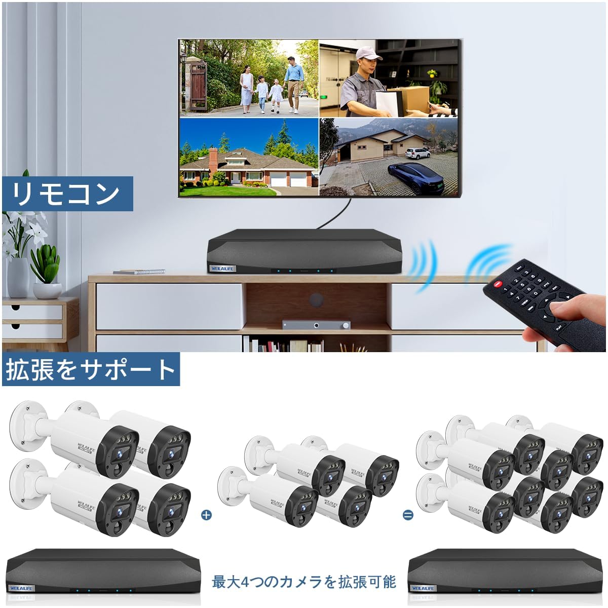 Amazon.co.jp: 【800万画素・双方向通話・130°超広角】WEILAILIFE 有線