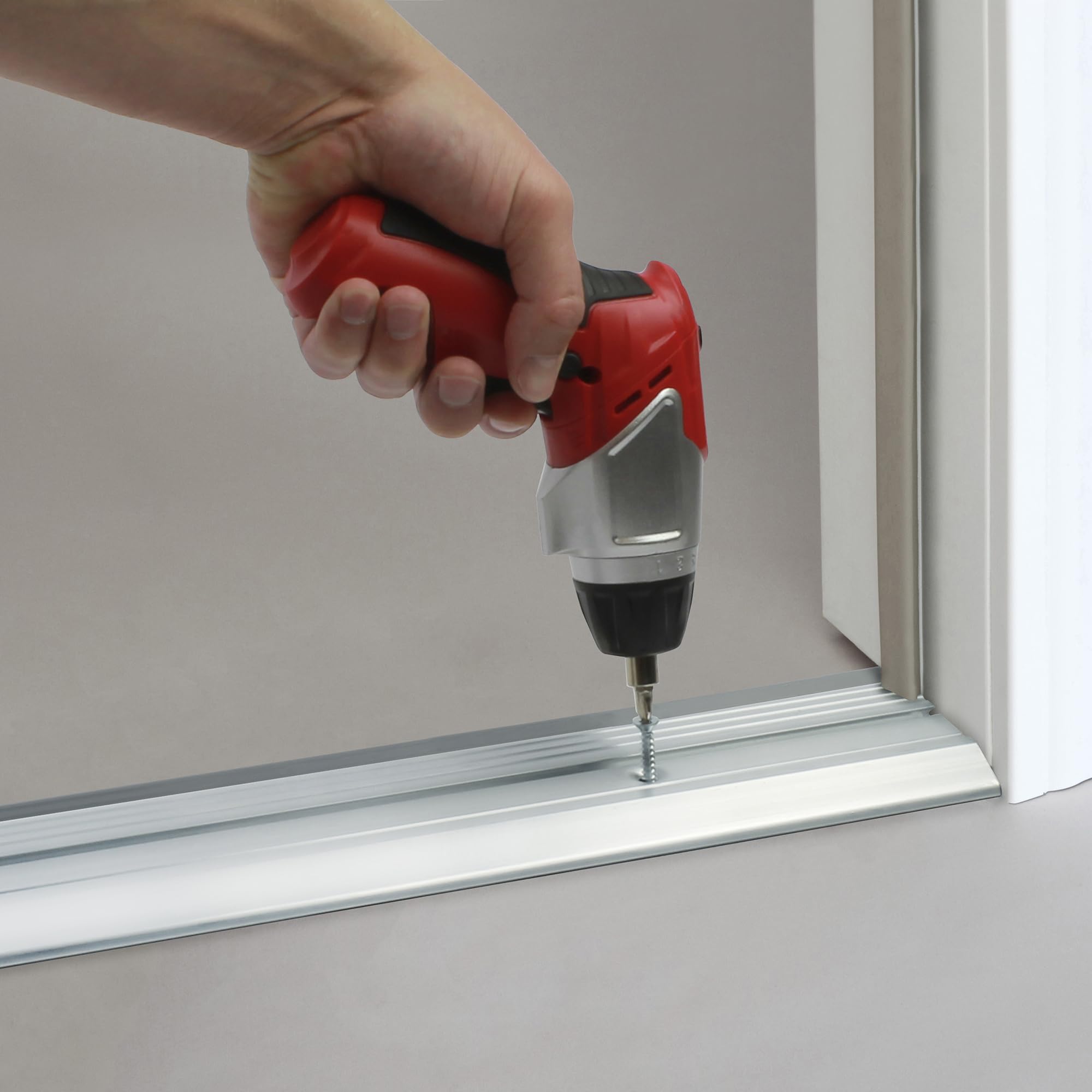 M-D Building Products 8102 3-3/4-by-3/4-by-36-İnç Vinil Contalı Deluxe Düşük Eşik, Alüminyum