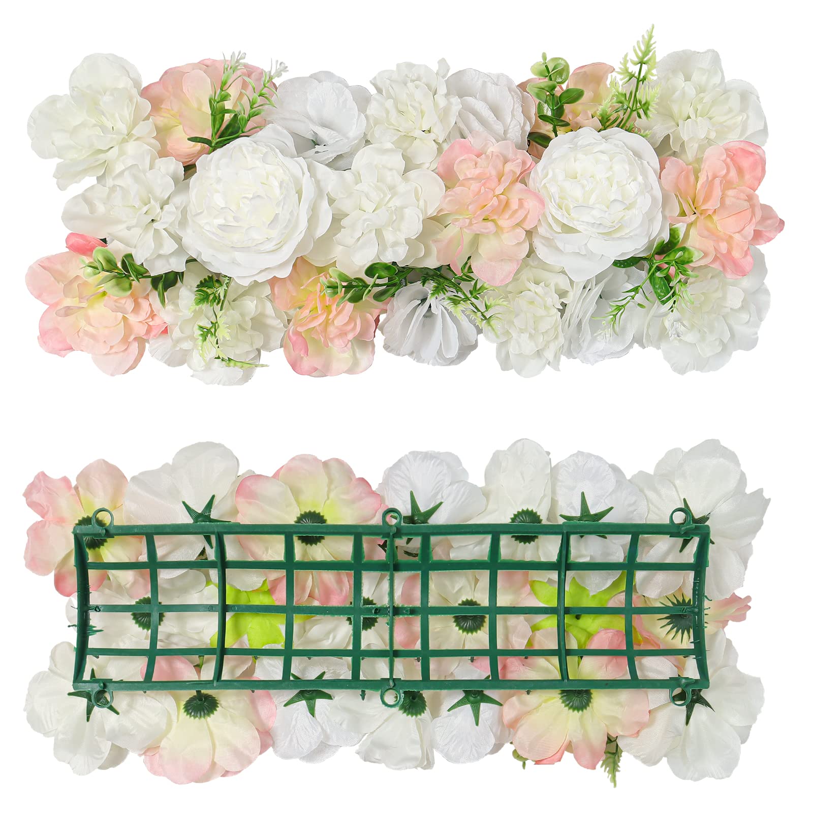 RIDDSEE Artificial Floral Wedding Arch Panels for Wall Backdrop - 3D Flower Swags Silk Rose Rows for Home Party Wedding Bridal Shower Photo Festival & Event Wall Decor, Handmade- Champagne1Pc