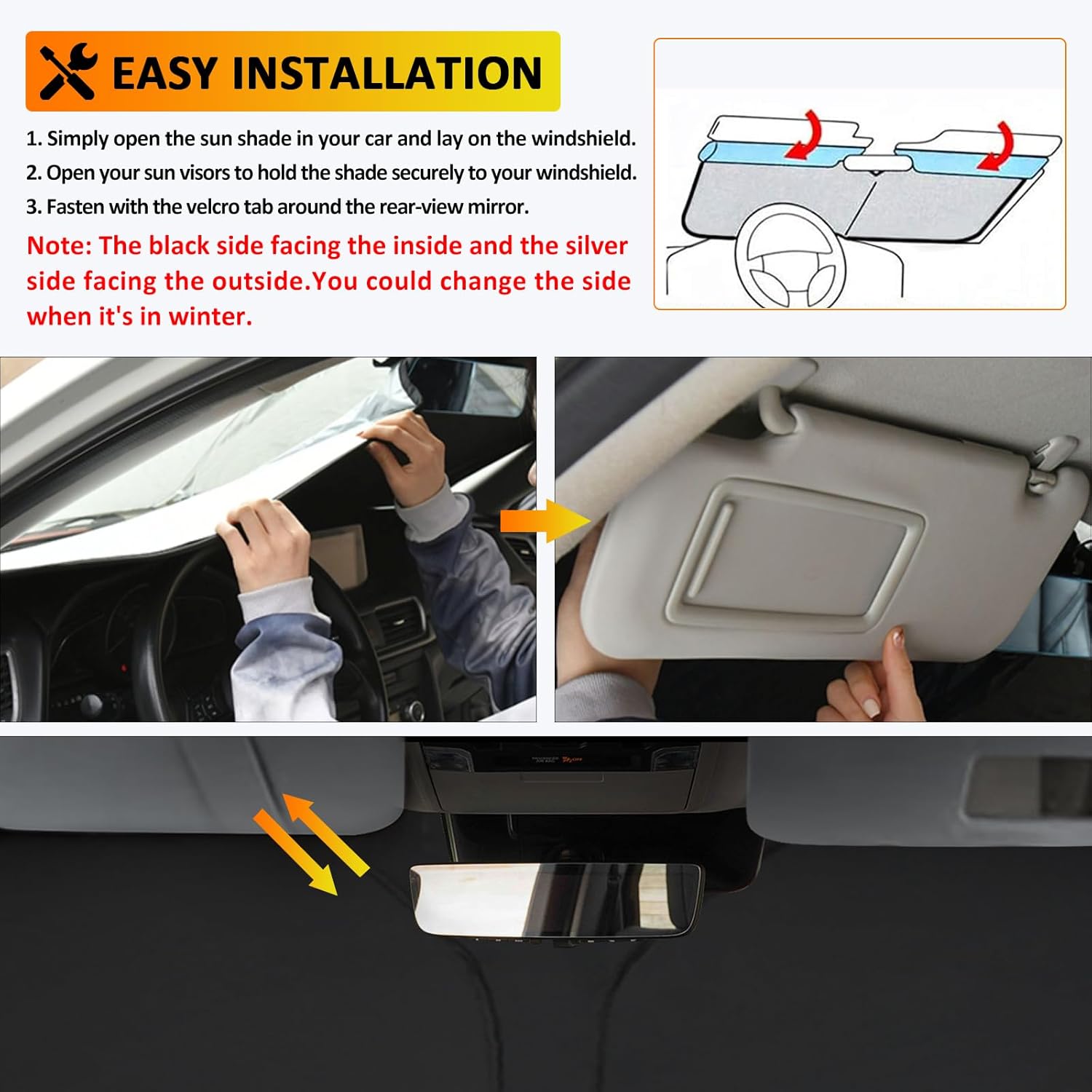D-Lumina Winshield Sun Shade for to-yota Tundra 2022 2023 2024 2025, Foldable Front Sun Shield Protector Blocks UV Rays, Truck Window Sunshade Sun Visor Interior Accessory