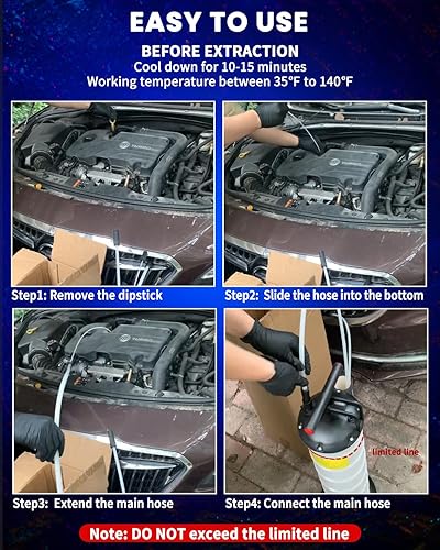 Miniatura 4 de SIXIWANZI Bomba Manual de Extractor de Aceite de 9L, Extractor de Líquidos para Cambio de Aceite