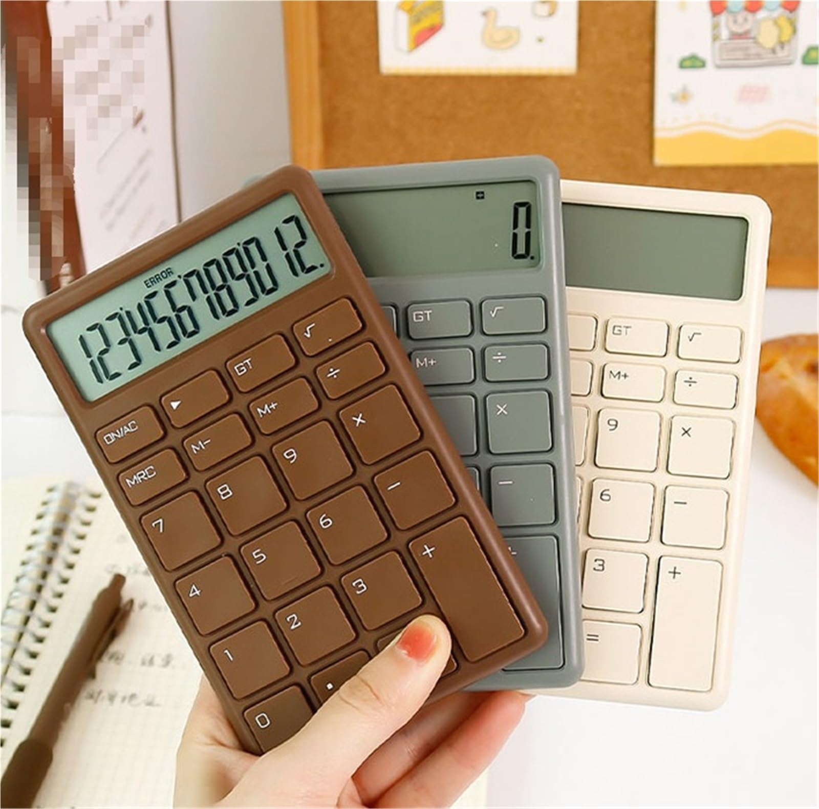 Herramientas De CáLculo Calculadora Multifuncional con Pantalla De 12 Dígitos For Oficina Financiera Portátil For Estudiantes Adecuadas para Colegio Y Hogar(Bruin)