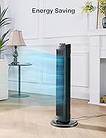Vista 5 de PELONIS 30 Inch Oscillating Tower Fan with 3 Speed Settings and Auto-off Timer, Standing Fan PFT28A2BBB, Black, medium