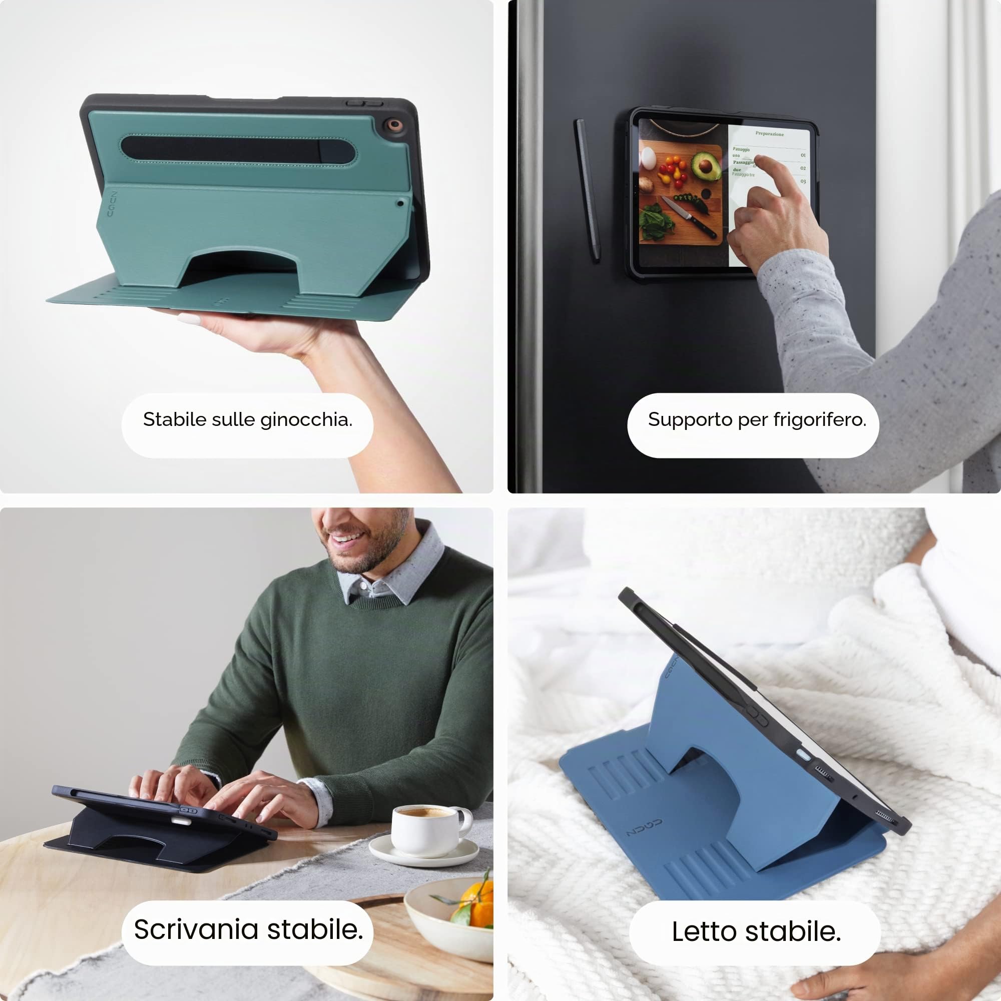 ZUGU Case Cover per iPad Mini 6/7 A17 Pro 2021/2024 [Blu Ardesia] | Custodia Protettiva Sottile - Supporto Magnetico Regolabile 7 Angoli - Porta Pencil con Ricarica Wireless - Auto Sleep/Wake