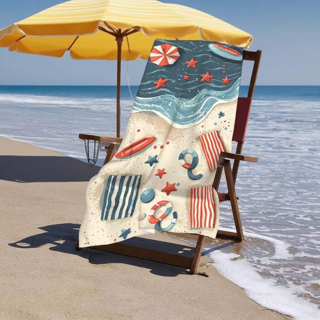Telo Mare XXL 220x100cm/35x70cm, 2 Set Telo Mare Microfibra Oceano Asciugamano Palestra Uomo, Antisabbia, Leggero, Asciugatura Rapida, Teli da Spiaggia Grandi Accessori per Camping Natation Yoga D-30