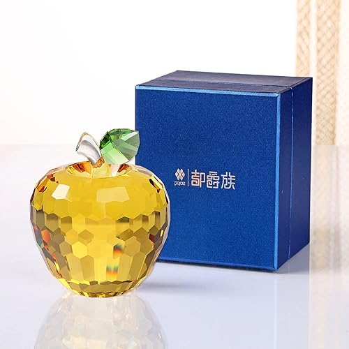 Miniatura 7 de DOJOZ Pisapapeles de cristal de manzana, regalos de cumpleaños, decoraciones artesanales para el hogar, adornos coleccionables (morado)