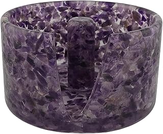 Large Amethyst Crystal and Resin Paper Towel Holder, Up to Triple Roll C...