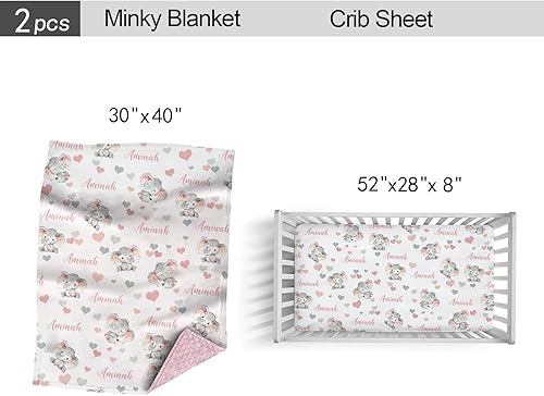 Miniatura 10 de Juego de ropa de cama personalizado para cuna para bebé, juego de ropa de cama personalizado para cuna con nombre, ropa de cama de guardería de