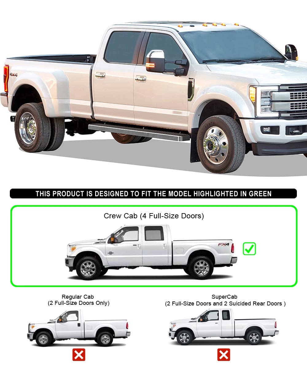 fender flares for ford f250 on Amazon Com Aps Iboard Running Boards 6 Inches Compatible With Ford F250 F350 Super Duty 1999 2016 Crew Cab Nerf Bars Side Steps Side Bars Automotive
