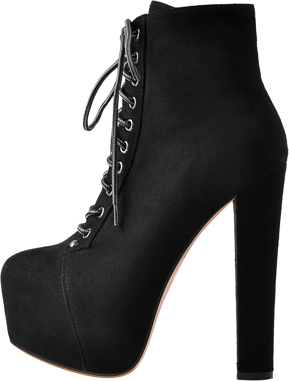 richealnini Women's Platform Block High Heel Ankle Boots Party Dress