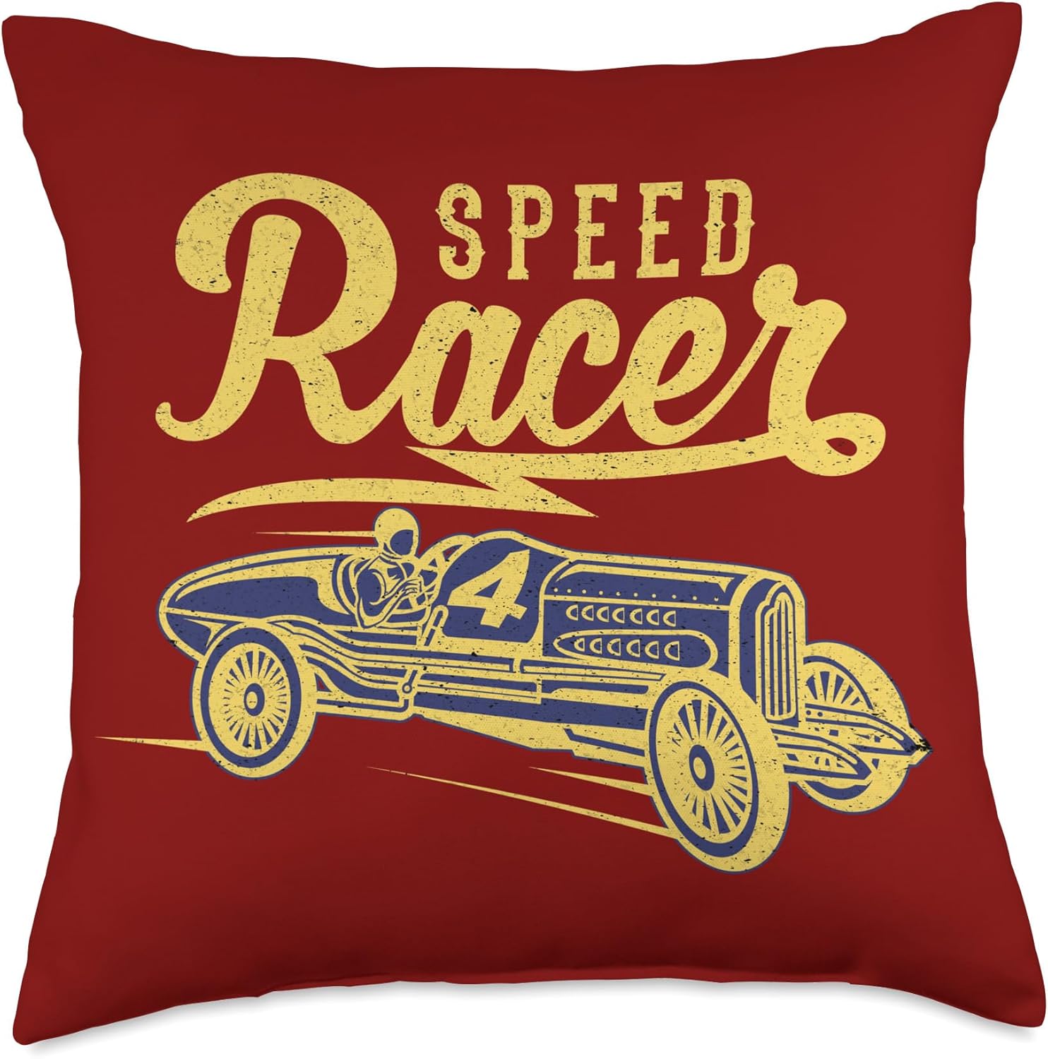 Vintage Race Car Throw Pillow