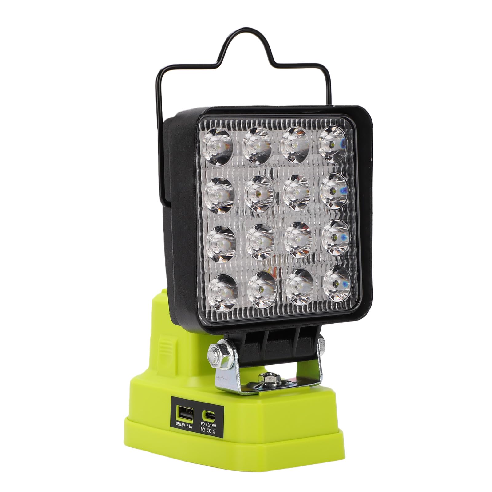 LED-Arbeitsleuchte, 6000 Lm, 38 W, Tragbare Arbeitsleuchte, Einstellbare Helligkeit, Wiederaufladbare mit USB-A-, USB-C-Anschlüssen für Werkstatt, Garage