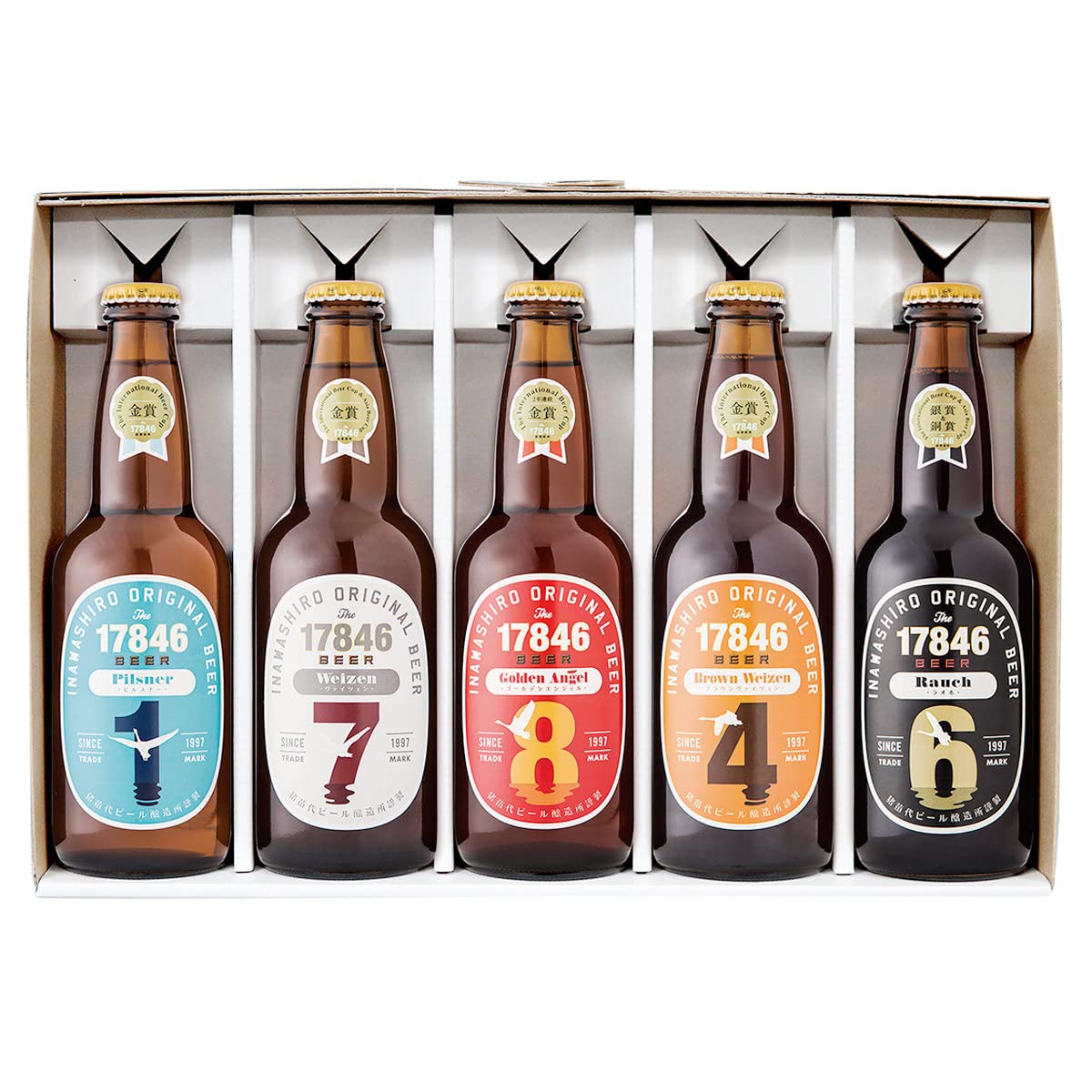 おちゃいふ Amazon.co.jp: 猪苗代地ビール「17846」 5本セット 5種各330ml