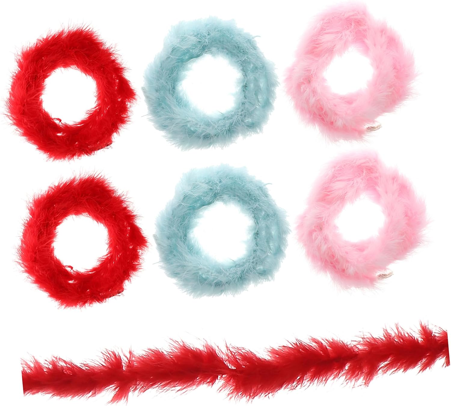 Baluue 6pcs Strip Boa for Crafts Party Decorations Dress up Plume Trim Comfortable