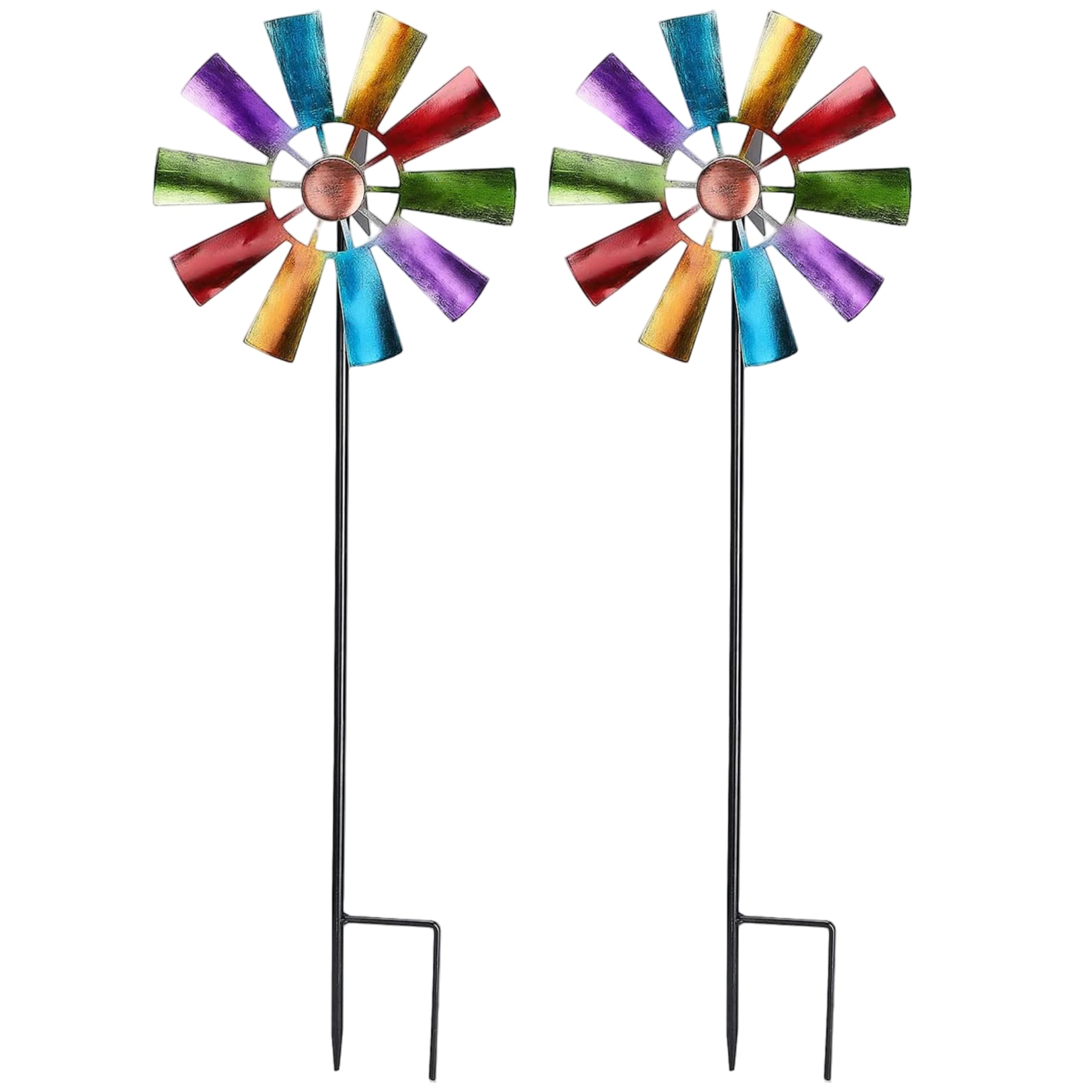 Molinos de viento para jardín exterior con forma de flor y rotación fluida