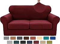 Vista 35 de XINEAGE - Fundas para sofá de 3 piezas, para sofá de 2 cojines extragrandes, funda súper elástica para sofá de 2 asientos, funda universal para sofá