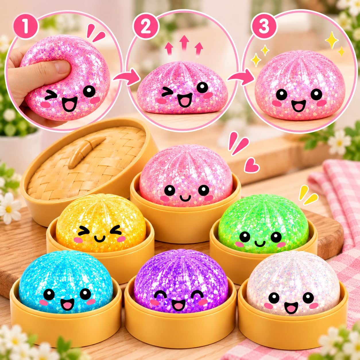 Dumpling Squishy Toy - Stress Relief & Fidget Fun -3