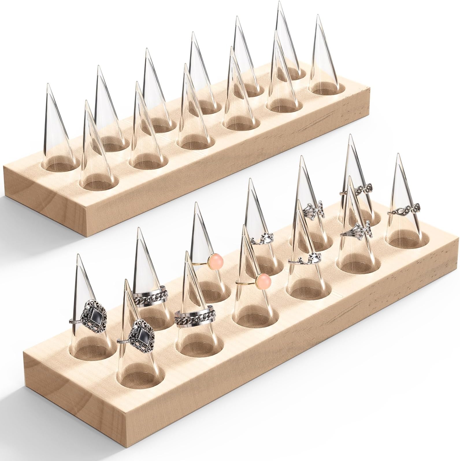 Amazon.com: Teenyyou 2 Pcs Ring Display Stand 12 Fingers Ring Holder ...