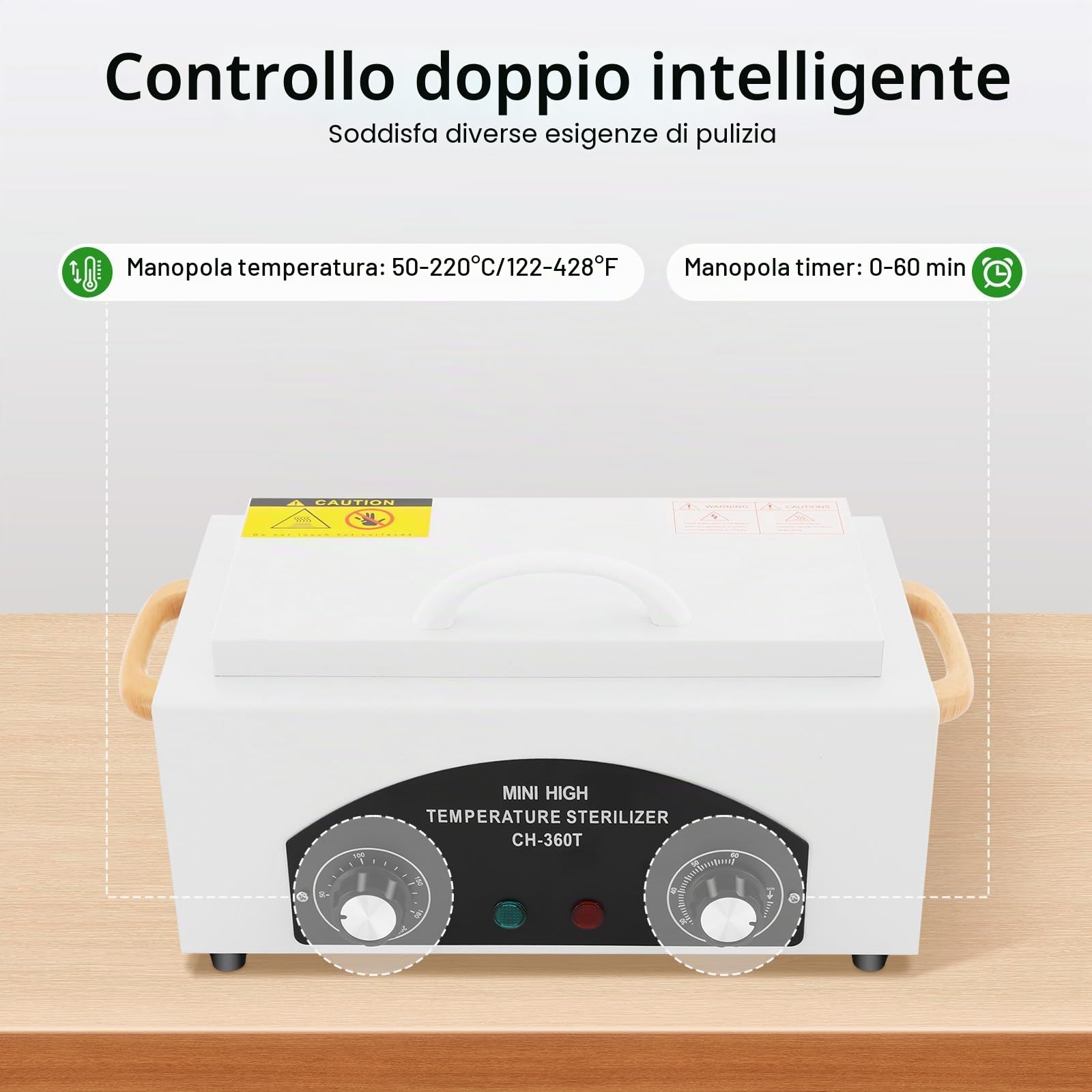 Mini sterilizzatore ad alta temperatura display digitale autoclave armadio 2 l sterilizzatore per la disinfezione degli attrezzi con timer 50-200℃ regolabile per strumenti cosmetici