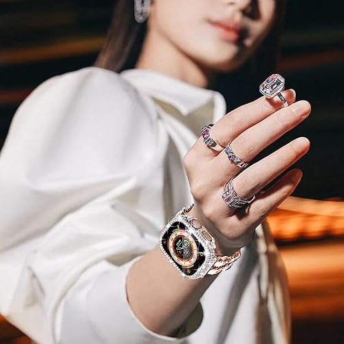 Vista 41 de WINGLE Paquete de 10 fundas protectoras de pantalla para Apple Watch de 1.575 pulgadas SE 3/2/1 Series 6 5 4 con vidrio templado, carcasas Paquete