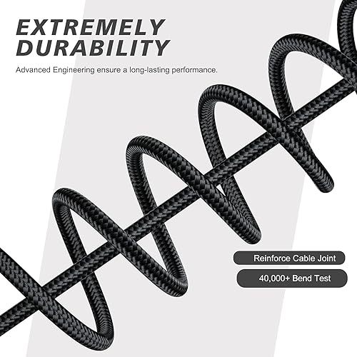 Miniatura 4 de XYYZYZ Cable USB C a USB C 6 pies paquete de 2 Cable de carga rápida PD tipo C de 60 W, 3.1 A, cable de carga rápida tipo C, compatible con Samsung