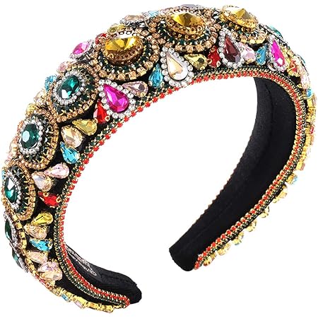 Wecoe Rhinestone Headband Women Girls Navy Blue Headband Fashion Headband Nonslip Bling Sparkly Crystal Diamond Headband Thin Headband Holiday Formal