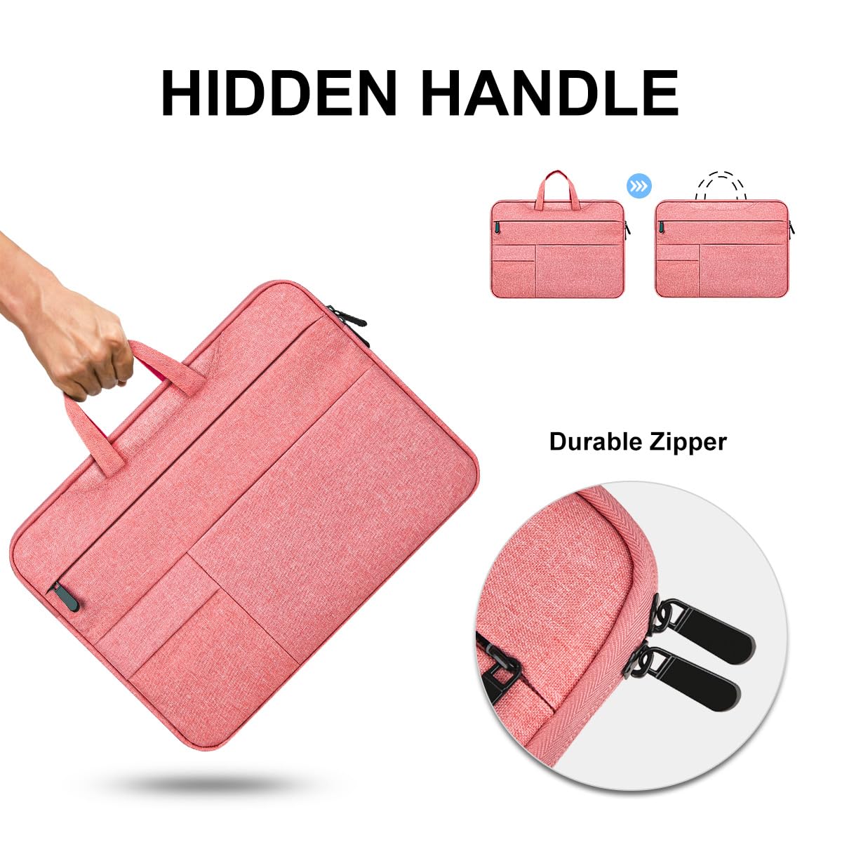 13 Zoll Laptop Hülle Wasserdicht – Dünne Schutzhülle Für MacBook Air/Pro M2 M1 & Chromebook, Rosa