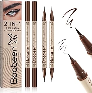 Boobeen 2 delineadores de ojos líquidos, dobl...