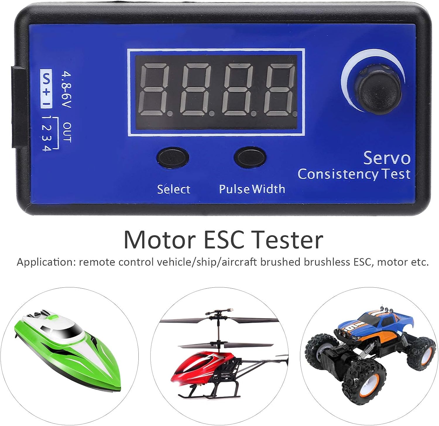 Multi-Function Digital Servo Tester, RC ESC and Motor Tester for Brushed & Brushless Motors (Compatible with RC Cars/Boats/Ai